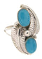 Southwest Turquoise Sterling Silver Ring Size 5-1/4 OS58848